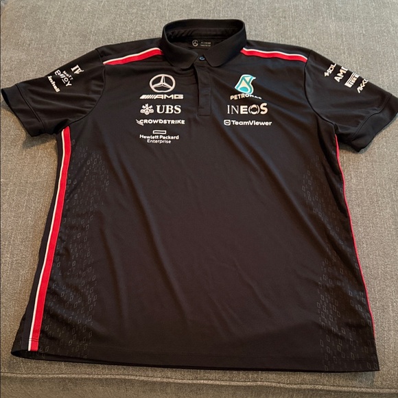 Mercedes AMG Petronas Black Polo with Red Accents - Picture 1 of 4